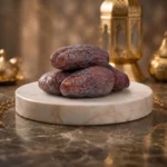 Amber dates on marble